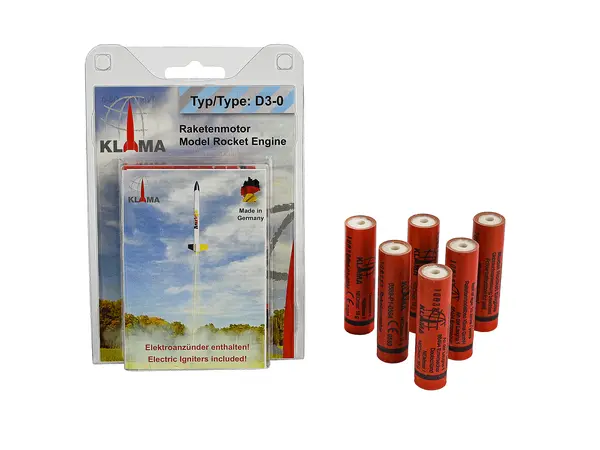Model raketového motoru D3-0 Six Pack 18mm Klima