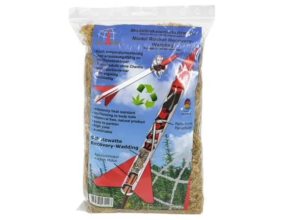 Klima-Schutzwatte (GROSSE PACKUNG) – Natürliche, flammhemmende Watte schützt Ihr Raketenbergungssystem, Produktoptionen: Klima Naturwatte - groß