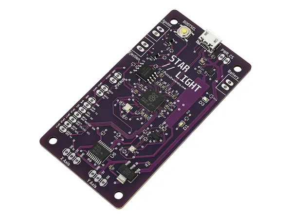 Starlight flight computer development board - RP2040 programmable - no headers, Other product options: Starlight flight computer - NO HEADERS model rocketry