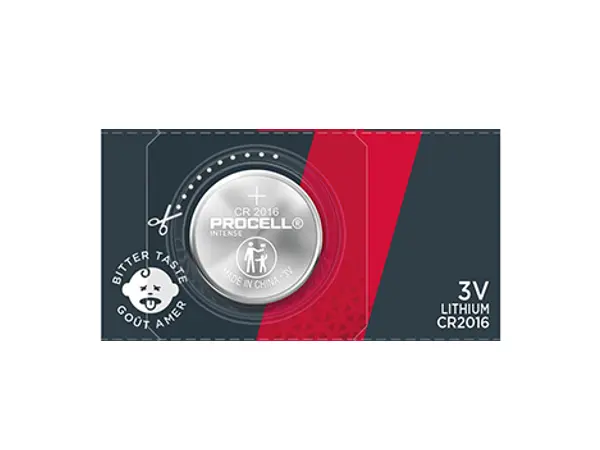 1 pila de botón de litio Duracell Procell Intense CR2016