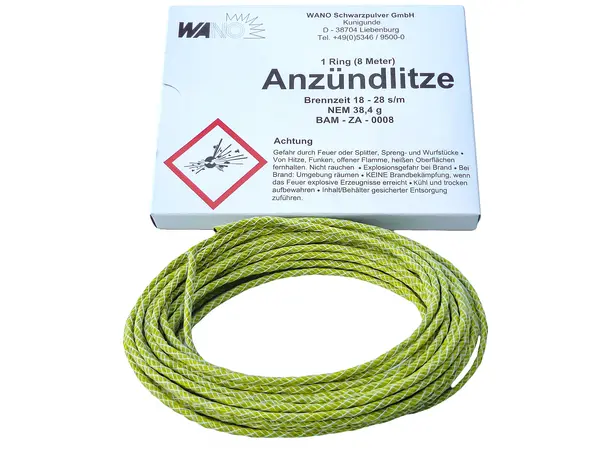 8m Ignition wire slow (yellow) 18-28 seconds/meter, Možnosti produktu: Zapalovací drát žlutý (pomalý)