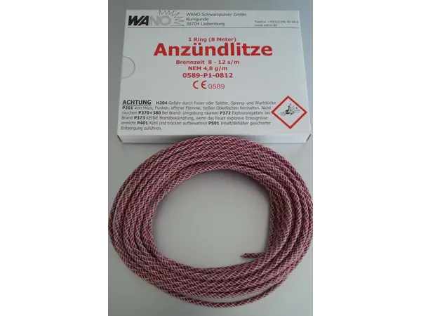 8m Ignition wire slow (yellow) 18-28 seconds/meter [CLONE], Opcje produktu: Przewód zapłonowy czerwony (szybki)