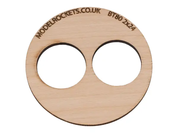 2x BT80 (65mm) 2x24mm centreerring (3mm multiplex), Productopties: BT80 2x24mm