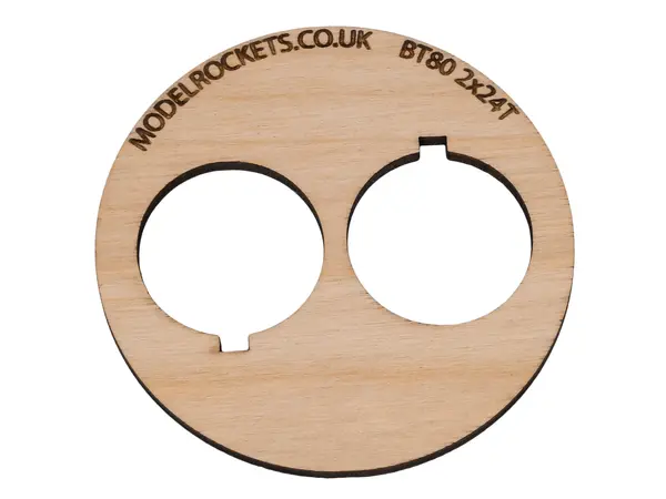 2x BT80 (65mm) 2x24mm pierścień centrujący z wycięciem na hak mocujący (sklejka 3mm), Opcje produktu: BT80 2x24mm (hak)