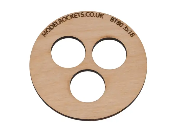 2x BT80 (65mm) 3x18mm centreerring (3mm multiplex), Productopties: BT80 3x18mm
