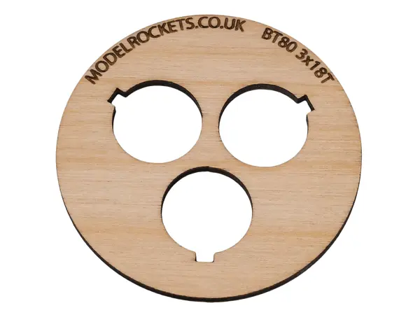 2x BT80 (65mm) 3x18mm pierścień centrujący z wycięciem na hak mocujący (sklejka 3mm), Opcje produktu: BT80 3x18mm (hak)