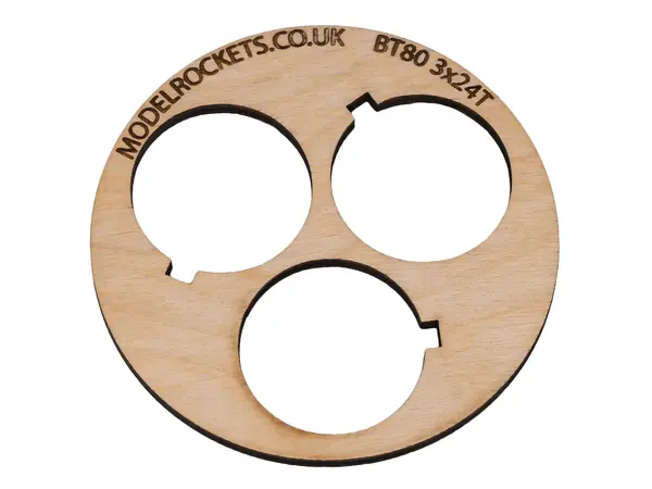 2x BT80 (65mm) 3x24mm středící kroužek s výřezem pro přídržný háček (3mm překližka), Možnosti produktu: BT80 3x24mm (háček)