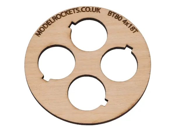 2x BT80 (65mm) Pierścień centrujący 4x18mm z wycięciem na hak mocujący (sklejka 3mm), Opcje produktu: BT80 4x18mm (hak)