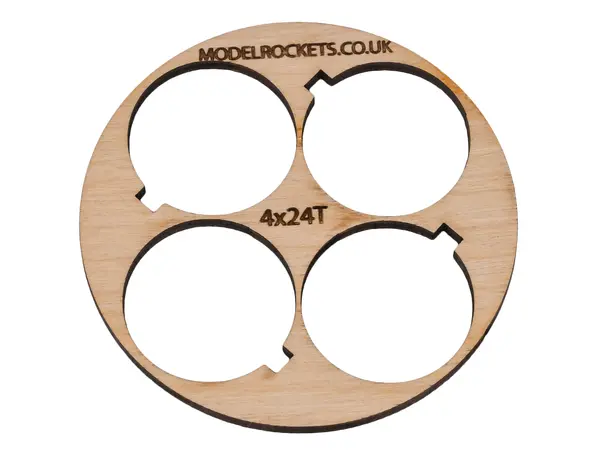 2x BT80 (65mm) 4x24mm centering ring with cut out for retaining hook (3mm plywood), Other product options: BT80 4x24mm (hook) model rocketry