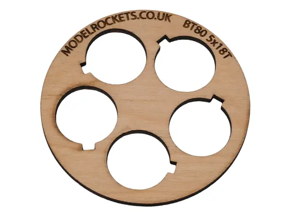 2x BT80 (65mm) Pierścień centrujący 5x18mm z wycięciem na hak mocujący (sklejka 3mm), Opcje produktu: BT80 5x18mm (hak)