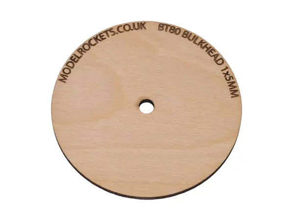 2x BT80 65mm bulkhead with 5mm centre hole (3mm plywood), Other product options: BT80 bulkhead 5mm centre hole model rocketry