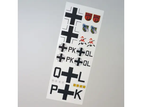 Decal sticker set for ME-163 model rocketry