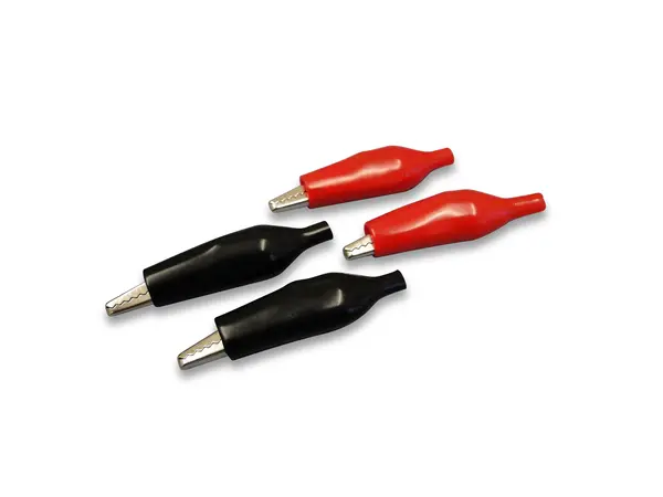 Mini pinces crocodiles - lot de 4 (2 rouges, 2 noires)