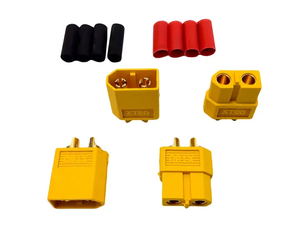 XT60 Connector set with heat shrink, 2 pairs model rocketry