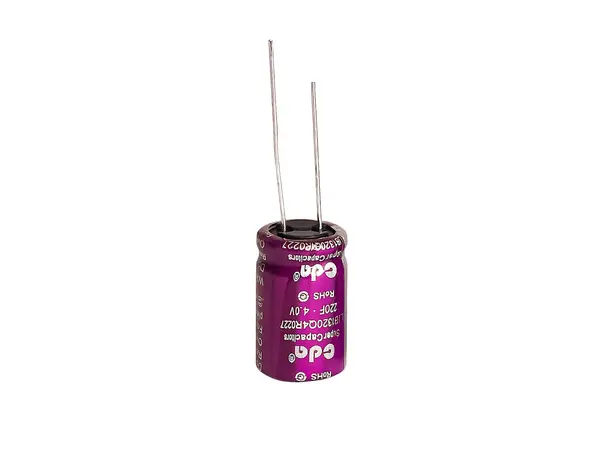 Supercondensador de iones de litio 220F de 4,0 V a 2,5 V (100 mAh), 1 A nominal, 4 V, Opciones de producto: 220F Super capacitor (100mAh)