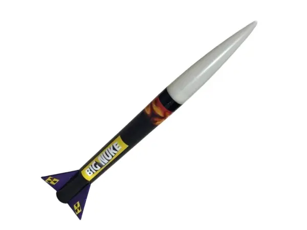 LOC 1 NUKE 25mm / 1" model rocket kit A-D motors, durable entry level rocket with an 18mm motor mount. model rocketry