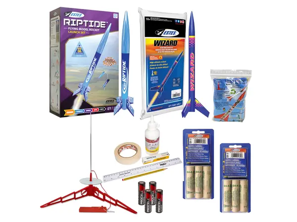 Riptide & Wizard dual pack met 6 motoren en bouwmaterialen - Klaar om te vliegen en bouwbare raketkit