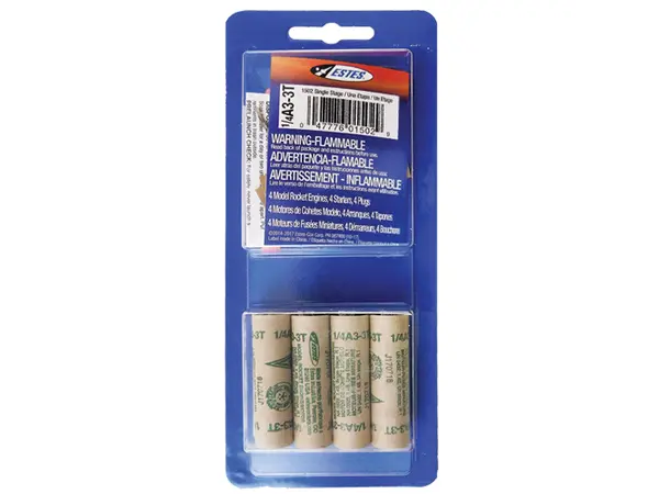 Estes 1/4A3-3T model rocket motors (4 pack) 13mm engines - mini model rocketry