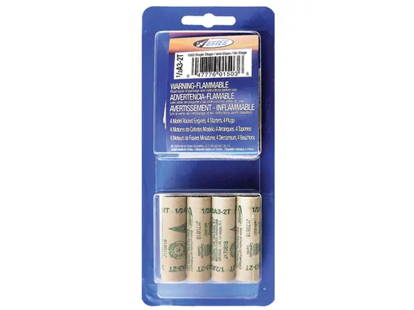 Estes 1/2A3-2T model rocket motors (4 pack) 13mm engines - mini model rocketry