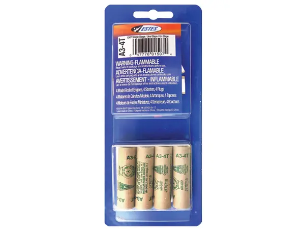 Estes A3-4T model rocket motors (4 pack) 13mm engines - mini model rocketry