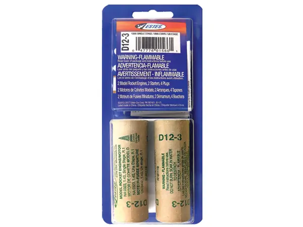Estes D12-3-Modell-Raketenmotoren (2er-Pack), 24-mm-Motoren
