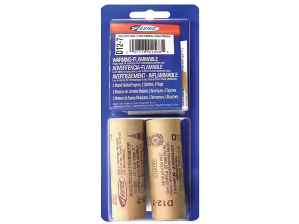 Estes D12-7 model rocket motors (2 pack) 24mm engines model rocketry