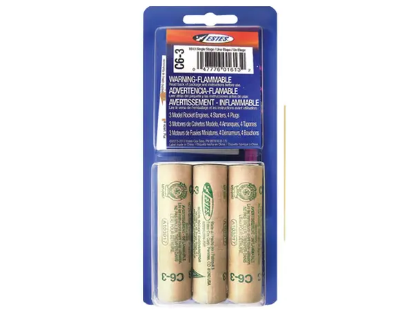 Estes C6-3 Modellraketenmotoren (3er-Pack) 18-mm-Motoren