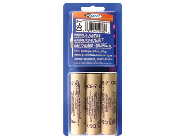 Estes C6-7 modelraketmotoren (3 stuks) 18 mm motoren