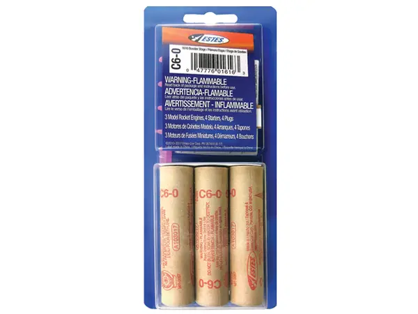 Moteurs de fusée modèle Estes C6-0 (lot de 3) moteurs 18 mm