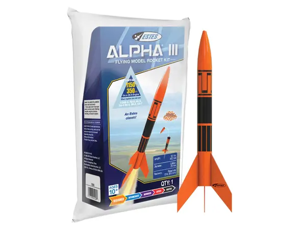 Modellraketenbausatz Estes Alpha III – klassisch – einfach zu montieren – Wechselstrommotoren