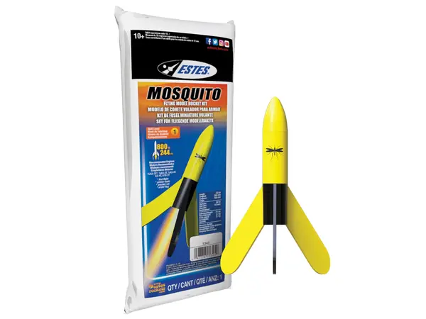 Mini-Moskito-Modellraketenbausatz, Fähigkeitsstufe 1, 10 cm hoch, 13 mm montierte Minimotoren