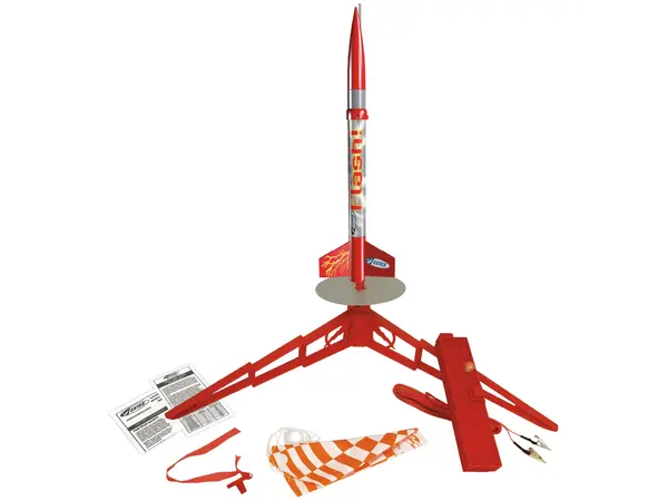 Deluxe-Flash-Starter-Startset, komplett für 3 Starts, Estes-Modellraketenbausatz mit Motoren E2X