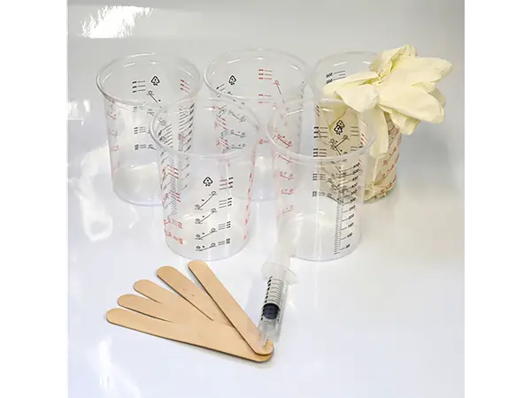 Kit de mezcla de fibra de vidrio hasta 500ml.
