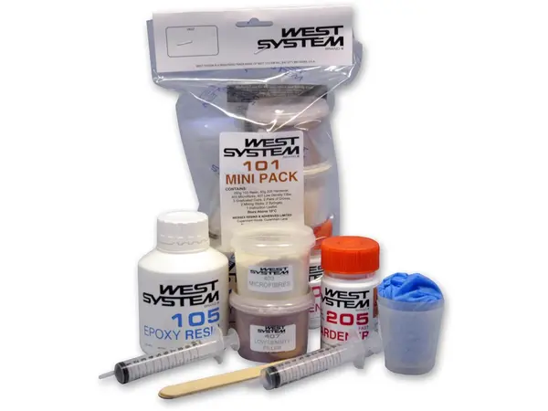 WEST SYSTEM MINI PACK 101 Żywica epoksydowa 300g, Opcje produktu: Mini zestaw do szkła epoksydowego (250g + 50g)
