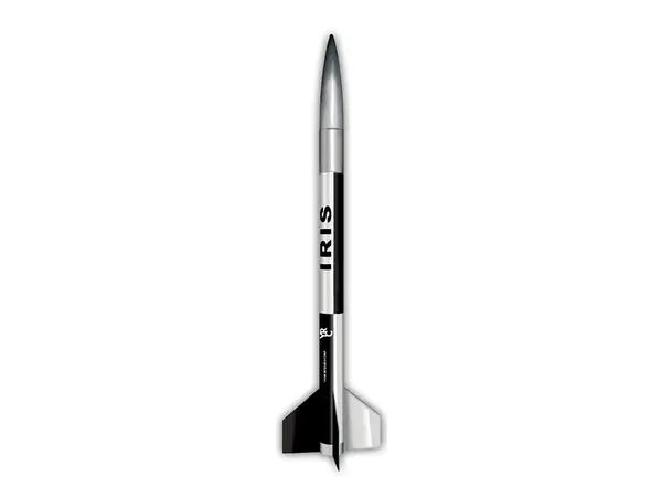 Iris 1.6" (41mm) model rocket kit D-G motors 29mm mount flies to 5000ft model rocketry