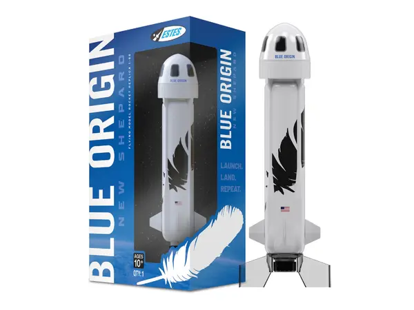 Estes Blue Origin New Shepard Modellraketenbausatz – maßstabsgetreuer Modellraketennutzlader, Fertigkeitsstufe 2