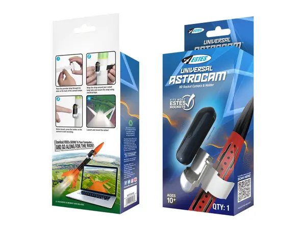 Soporte y cámara Universal AstroCam HD Rocket, agregue video a sus cohetes, Opciones de producto: Astrocam - Cámara universal para cohetes