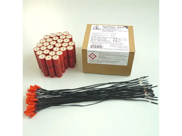 Klima A6-4 Team pack včetně elektronických zapalovačů (30 kusů) raketových motorů motorů hromadně, Možnosti produktu: Klima hromadné balení - A6-4 - 30 bal