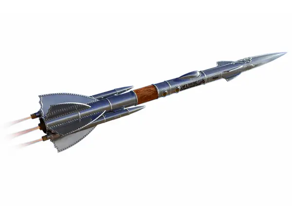 Steampunk Vliegmachine raket met riem op boosters model raket kit