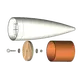 75 mm:n kartiokärki, valkoinen ABS-muovi, Muita tuotevaihtoehtoja: Klima-kärkikartio 75 mm valkoinen, 2 image model rocketry