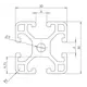 30mm (3030) Startschiene 1200mm lang (1,2m) Aluminiumschiene mit 6mm Schlitz (~1010) L IR Profil, Produktoptionen: 30mm rail - 6mm slot - 1200mm long, 3 image