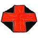 144" (3657mm) Crossfire reinforced topflight parachute (Neon Orange / Black), 3 image model rocketry