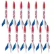 12x kit squadra Estes Alpha - Costruisci qui il tuo pacchetto completo - Incolla sulle pinne - Confezione da 12