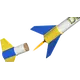 Klima Delphinus -rakettimallisarja - Nopea ja helppokäyttöinen kaksivaiheinen hyötykuormalla varustettu raketti, laadukas sarja, 2 image model rocketry
